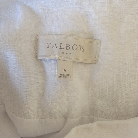 Talbots white linen layered fully lined Skirt size 6 - Picture 5 of 10